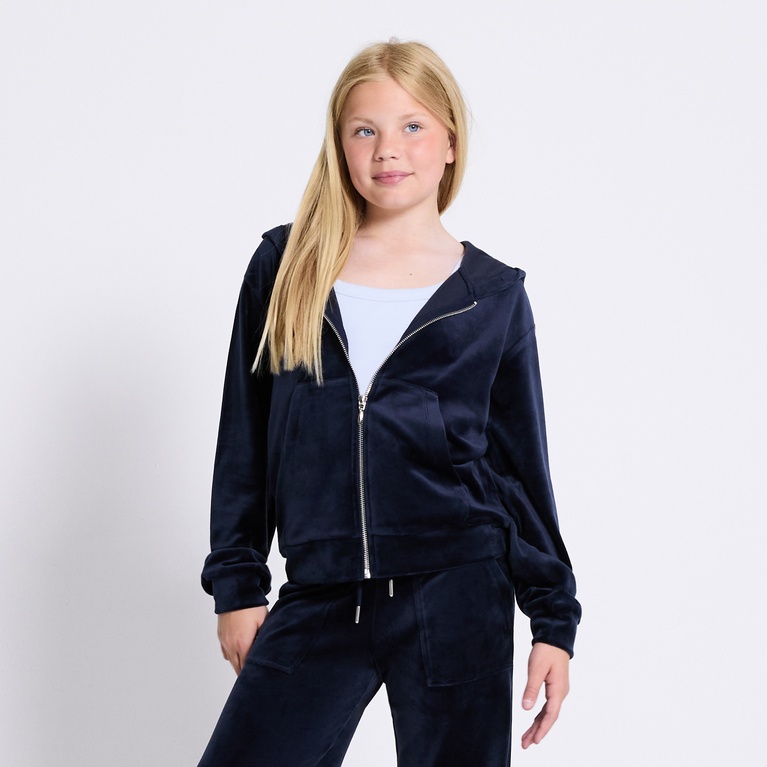 Velour Hoodie  "Ellie star" Navy 2